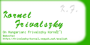 kornel frivalszky business card